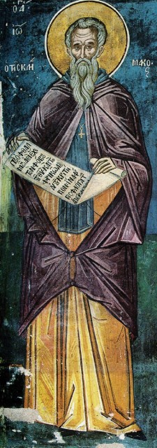 Прп. Иоанн. Тзортзи (Зорзис) Фука. Фреска. Афон (Дионисиат). 1547 г.