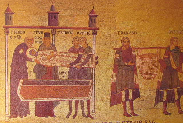 Похищение мощей апостола Марка из Александрии (мозаика пресбитерия, XI век). Собор Святого Марка, Венеция
