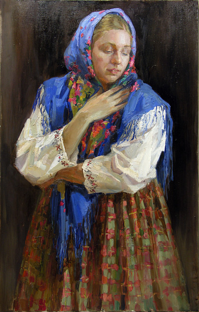 Полина Лучанова. Дквушка в голубом платке