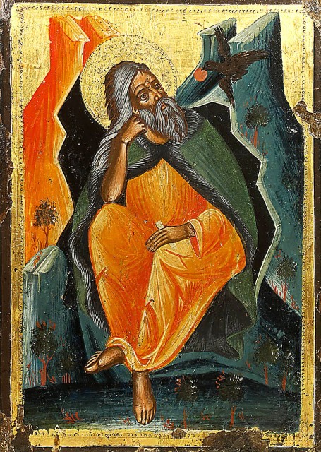 Пророк Илия в пустыне. Греция, ок. 1700 г. Частное собрание