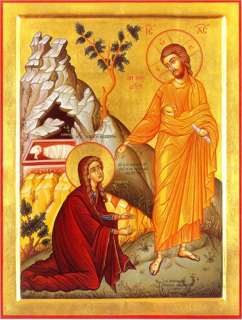 Мария Магдалина и воскресший Иисус. Икона