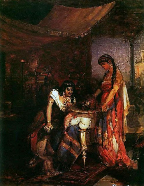 Василий Суриков. Саломея приносит голову Иоанна Крестителя своей матери Иродиаде, 1872 г.