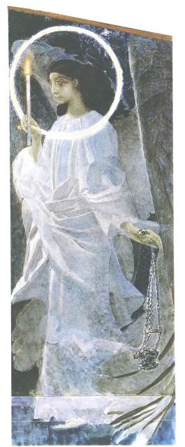 Врубель Михаил Александрович. Ангел с кадилом и свечой. Акварель. 1887 г.