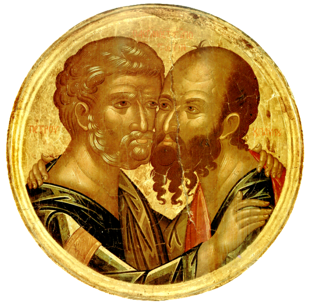 Святые первоверховные апостолы Петр и Павел. Икона XVI века