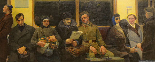 Дмитрий Жилинский. В метро. 1957 г.
