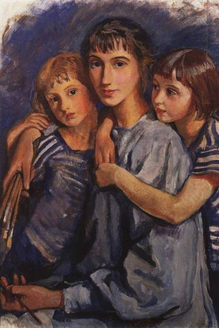 Зинаида Серебрякова. Автопортрет с дочерьми. 1921 г.