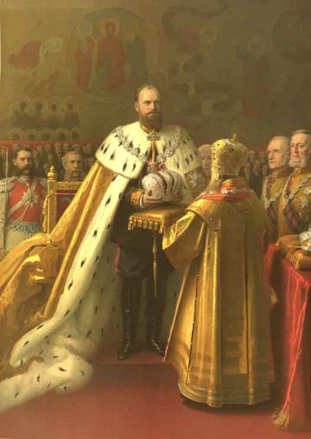 И. Н. Крамской. Коронование Государя Императора Александра III в Успенском соборе Московского Кремля 15 мая 1883 г.