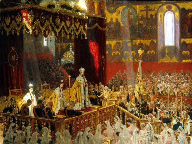 Л. Туксен. Коронация Николая II и Александры Федоровны. 1896 г.