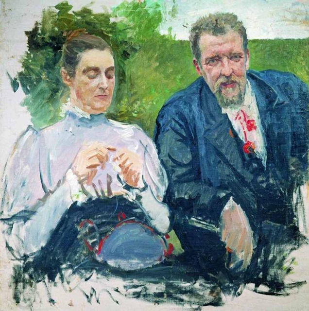 Рябушкин Андрей Петрович. Портрет И. Ф. Тюменева с женой.1890-е