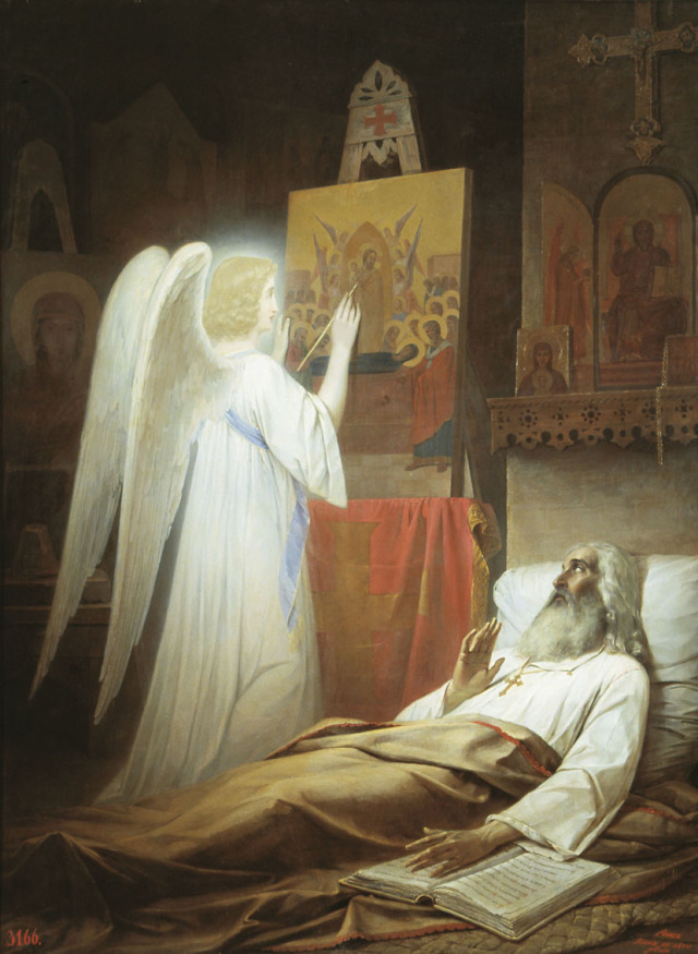 Раев Василий Егорович. Блаженный Алипий, иконописец печерский. 1848 г.
