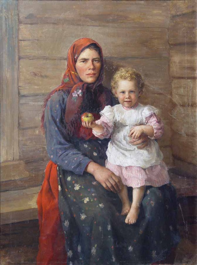 Сычков Федот Васильевич. Женщина с ребенком. Портрет сестры. 1903 г.