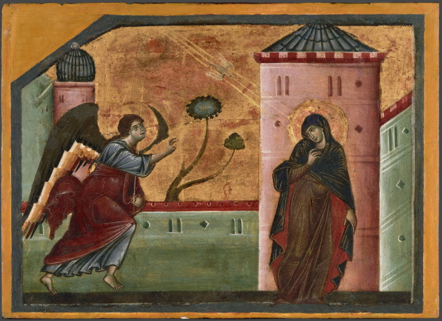 Благовещение. 1262-1270гг.; Италия. Сиена. США. Художественный музей Принстонского университета