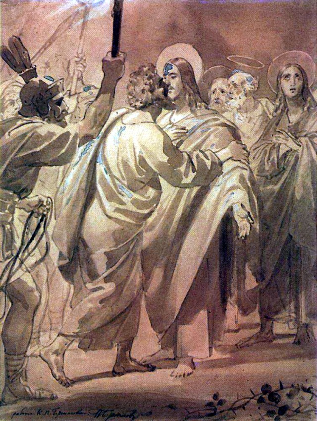 Карл Павлович  Брюллов. Лобзание Иуды. 1843-1847 гг.