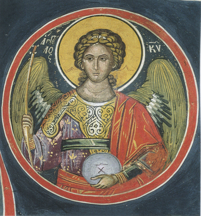 Ангел с символом господства; Греция; XVI в.; Афон, монастырь Дионисиат