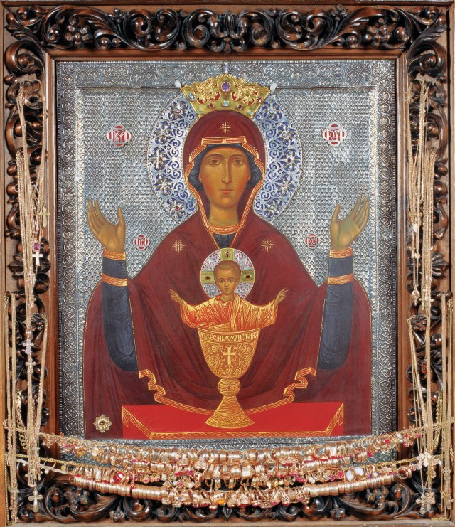 Чудотворная икона Неупиваемая чаша.  Серпуховский Высоцкий монастырь
