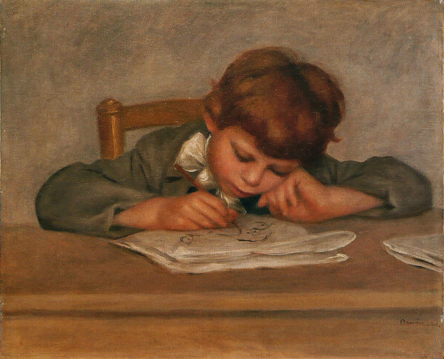 Пьер Огюст Ренуар. Жан Ренуар за рисованием 1901 г.