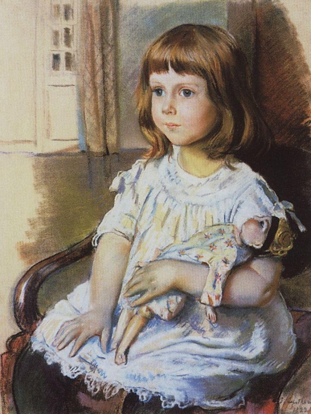 Серебрякова Зинаида Евгеньевна. Девочка с куклой. 1921 г.