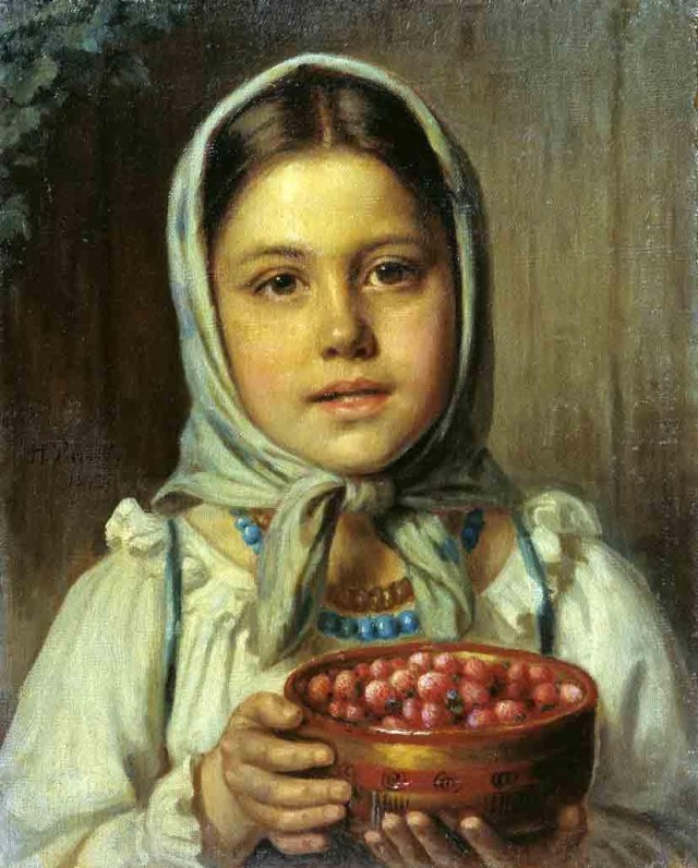 Рачков Николай Ефимович. Девочка с ягодами. 1879 г. Нижегородский художественный музей