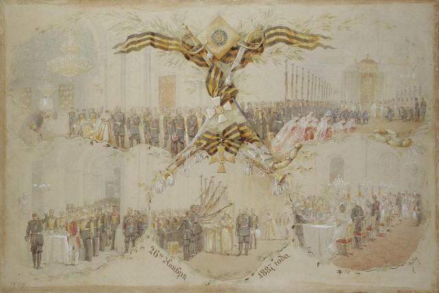 Зичи Михаил (Михай) Александрович (1827-1906). Празднование дня Святого Георгия в Зимнем дворце 26 ноября 1887 года