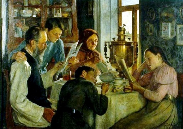 Батюков Исаак Полиевктович. За семейным столом. 1899 г.