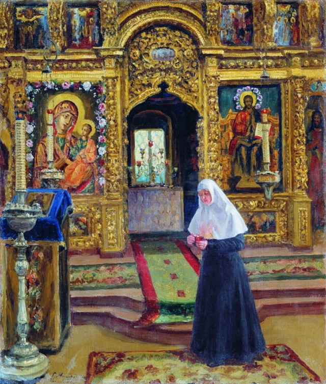 Милорадович Сергей Дмитриевич. Монахиня у иконостаса. 1922 г.