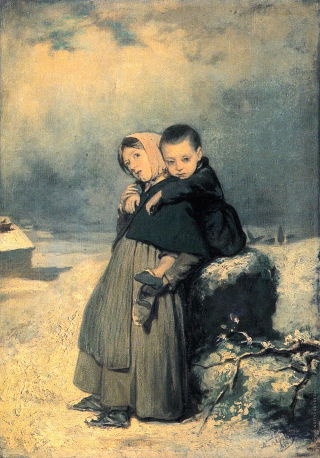 Перов Василий Григорьевич. Дети-сироты на кладбище. 1864 г.