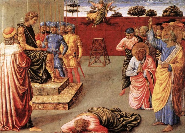 Беноццо Гоццоли. Падение Симона-волхва. 1461-1462 гг. Лондон Хемптон Корт