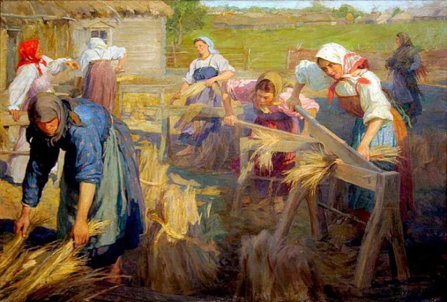 Федот Васильевич Сычков. Мяльщицы льна. 1905 г.