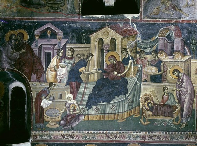Фреска церкви св. Иоакима и Анны в монастыре Студеница. 1304 г. Сербия